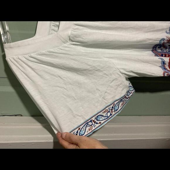 J. Jill White Square Neckline Boho Blouse Size XL - Picture 5 of 7